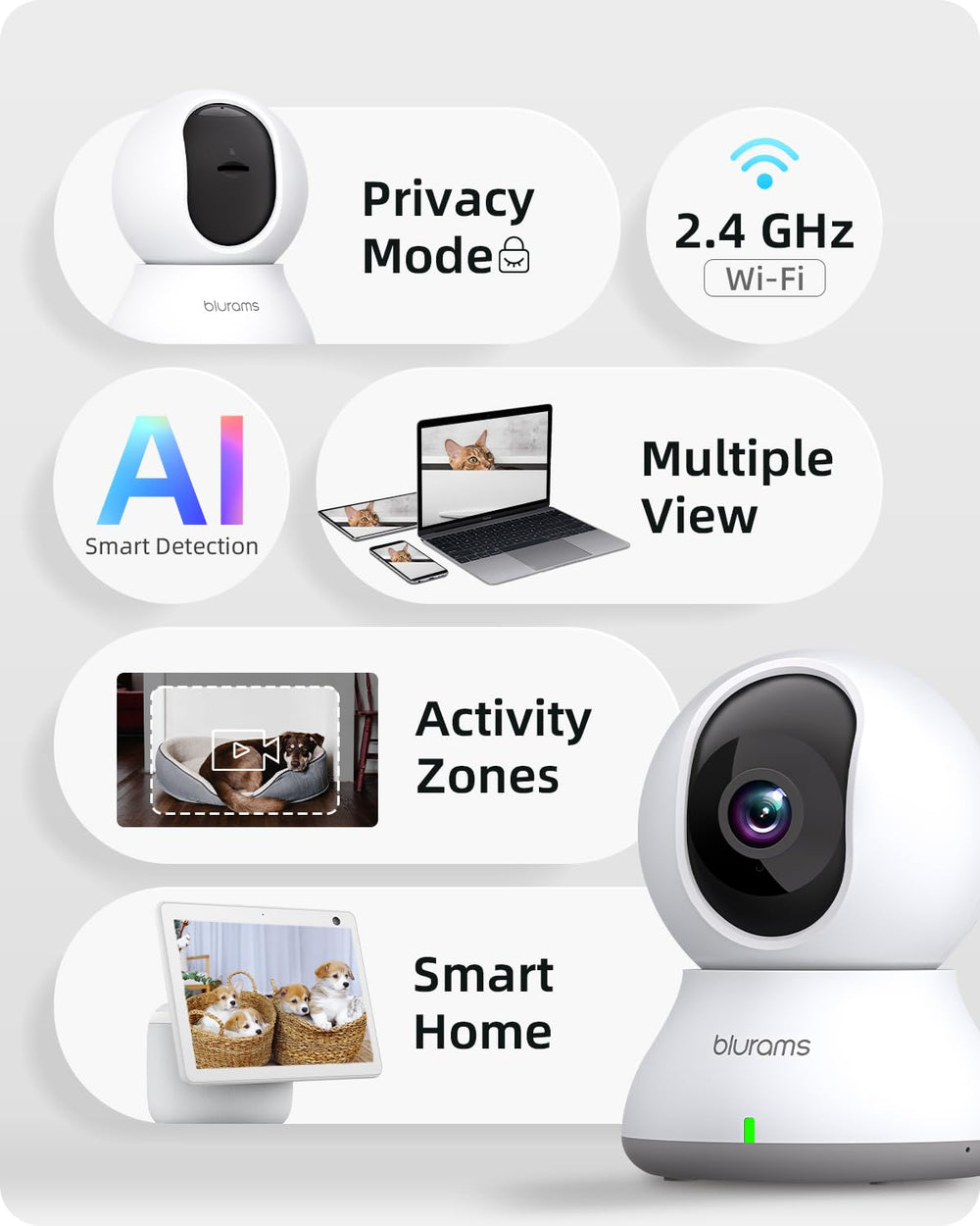 Blurams Privacy Mode enables secure moments when privacy is essential.