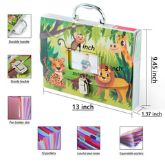 BLUSHY BABY green file organizer with secure lock for safekeeping keepsakes.