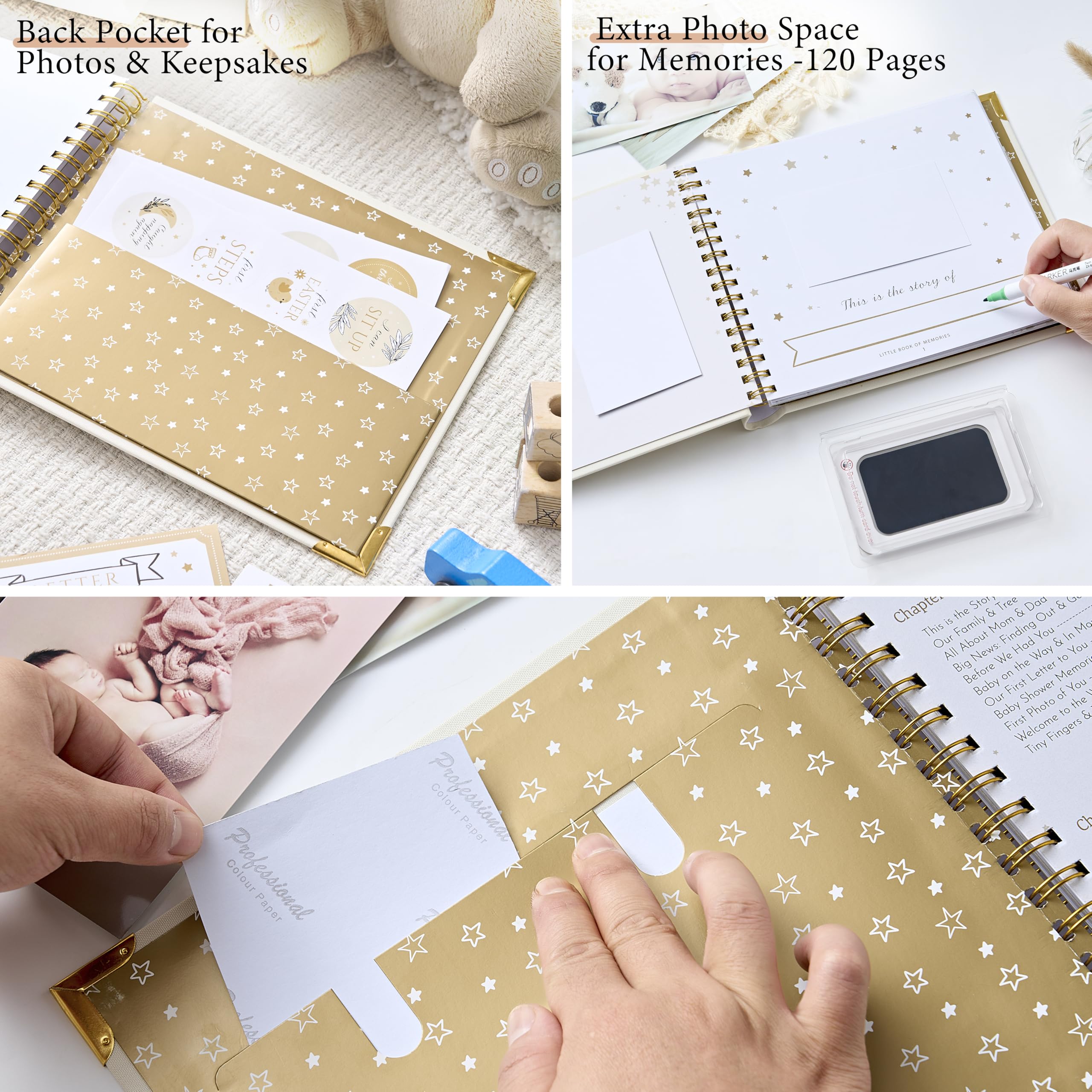 BLUSHY BABY golden corners protecting edges and preserving keepsakes.