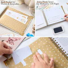 BLUSHY BABY golden corners protecting edges and preserving keepsakes.