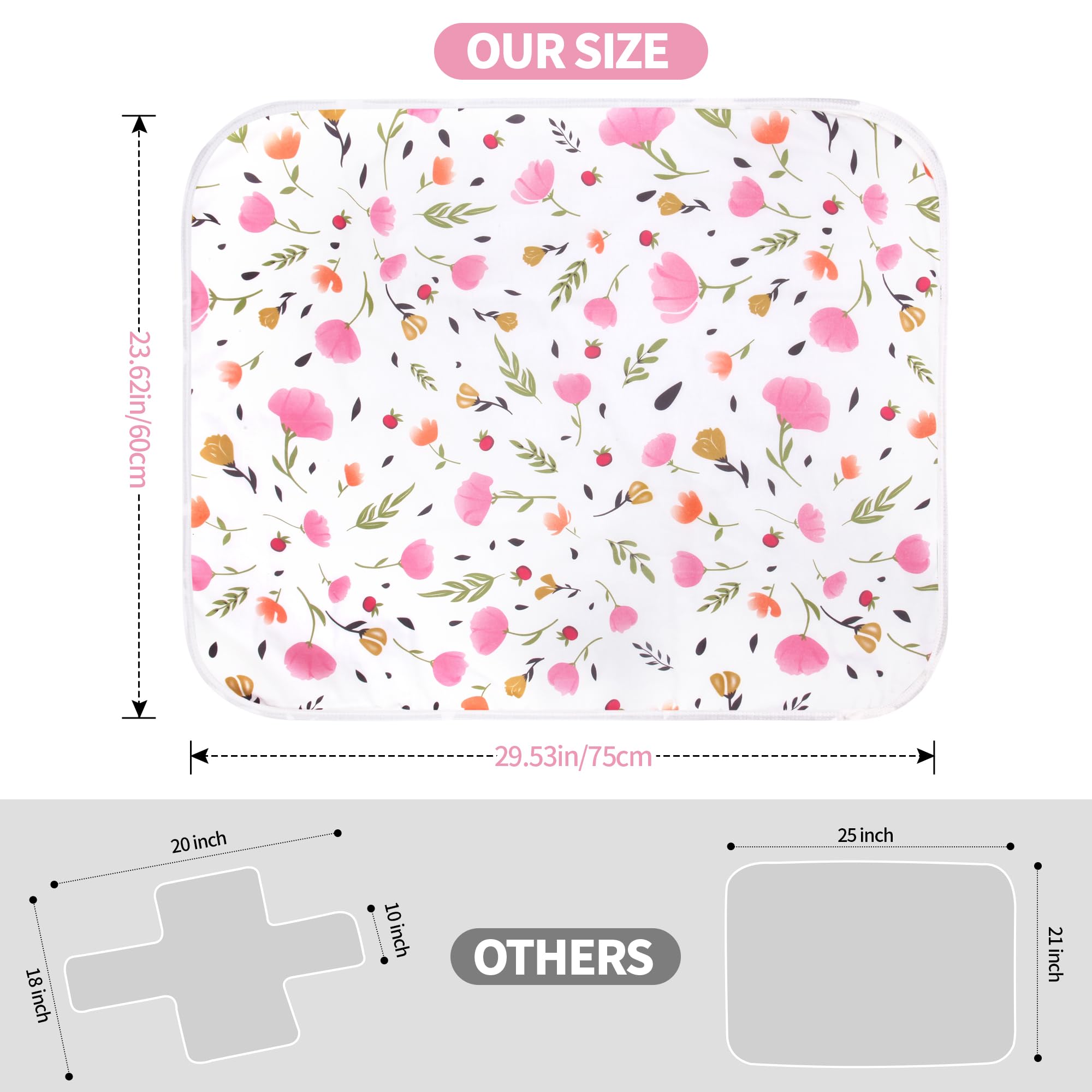 Bnditeu change mat purple flower design for baby changes.