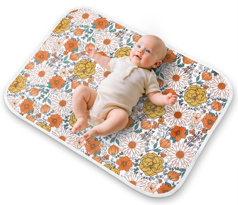 Bnditeu Daisy Flower Changing Pad open 24x30 inches for ample space during diaper changes