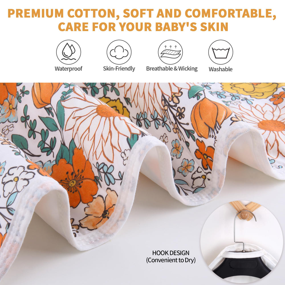 Bnditeu Daisy Flower Change Pad soft cotton top layer gentle on skin