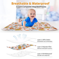 Bnditeu Daisy Flower Change Pad waterproof bottom layer prevents leaks during changes
