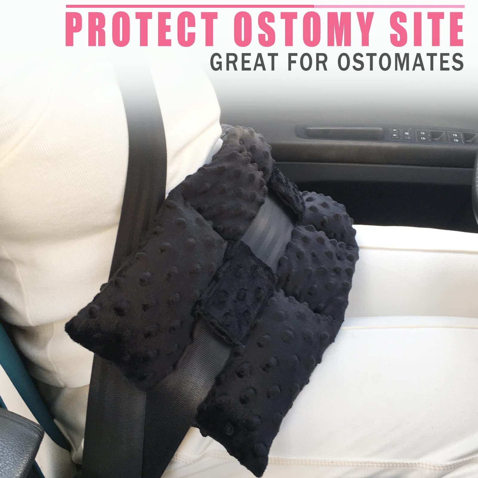 BNRendles ostomy seatbelt pillow driving protector cushions the belt and reduces pressure.