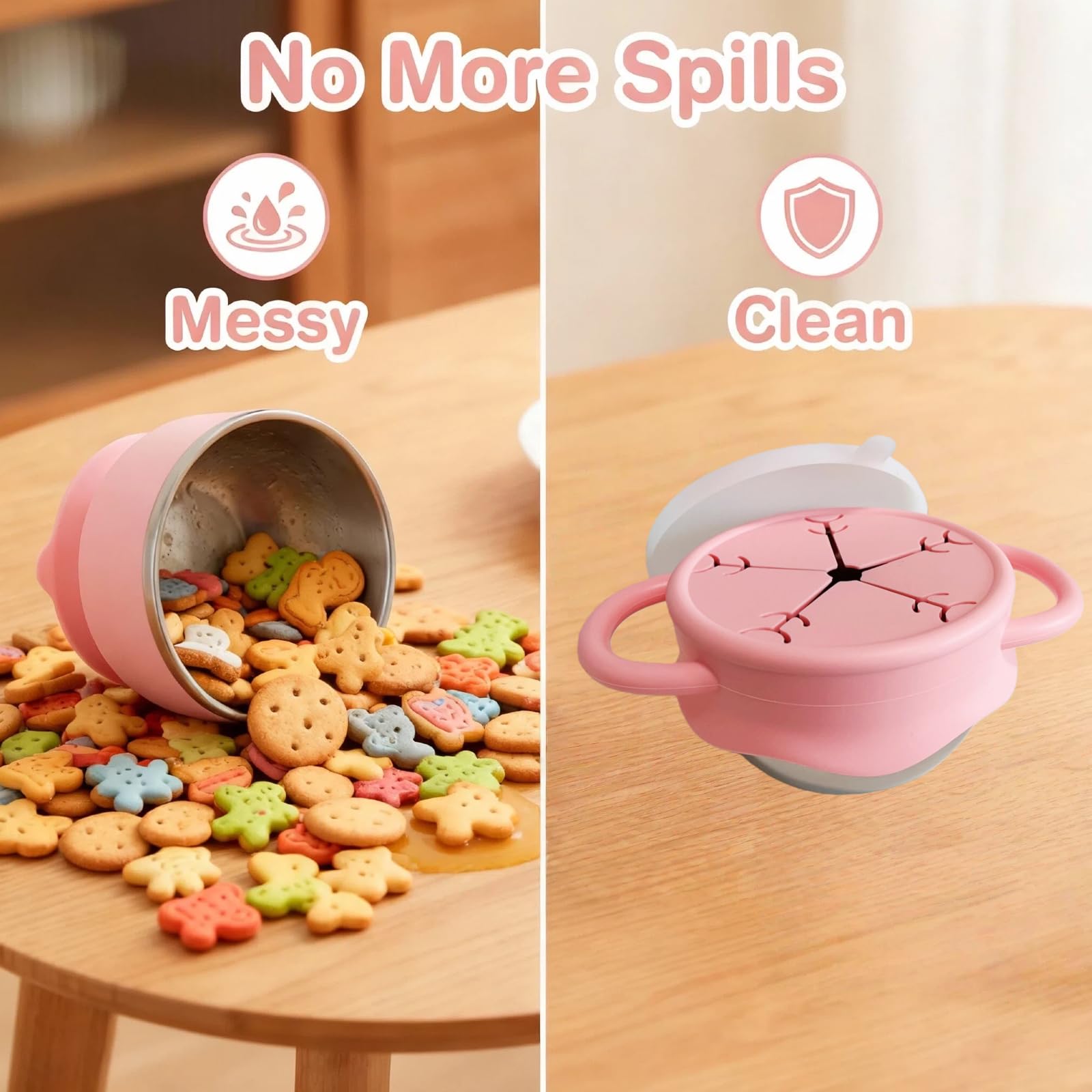 Bnrkmeb stainless steel bowl provides sturdy foundation for independent feeding