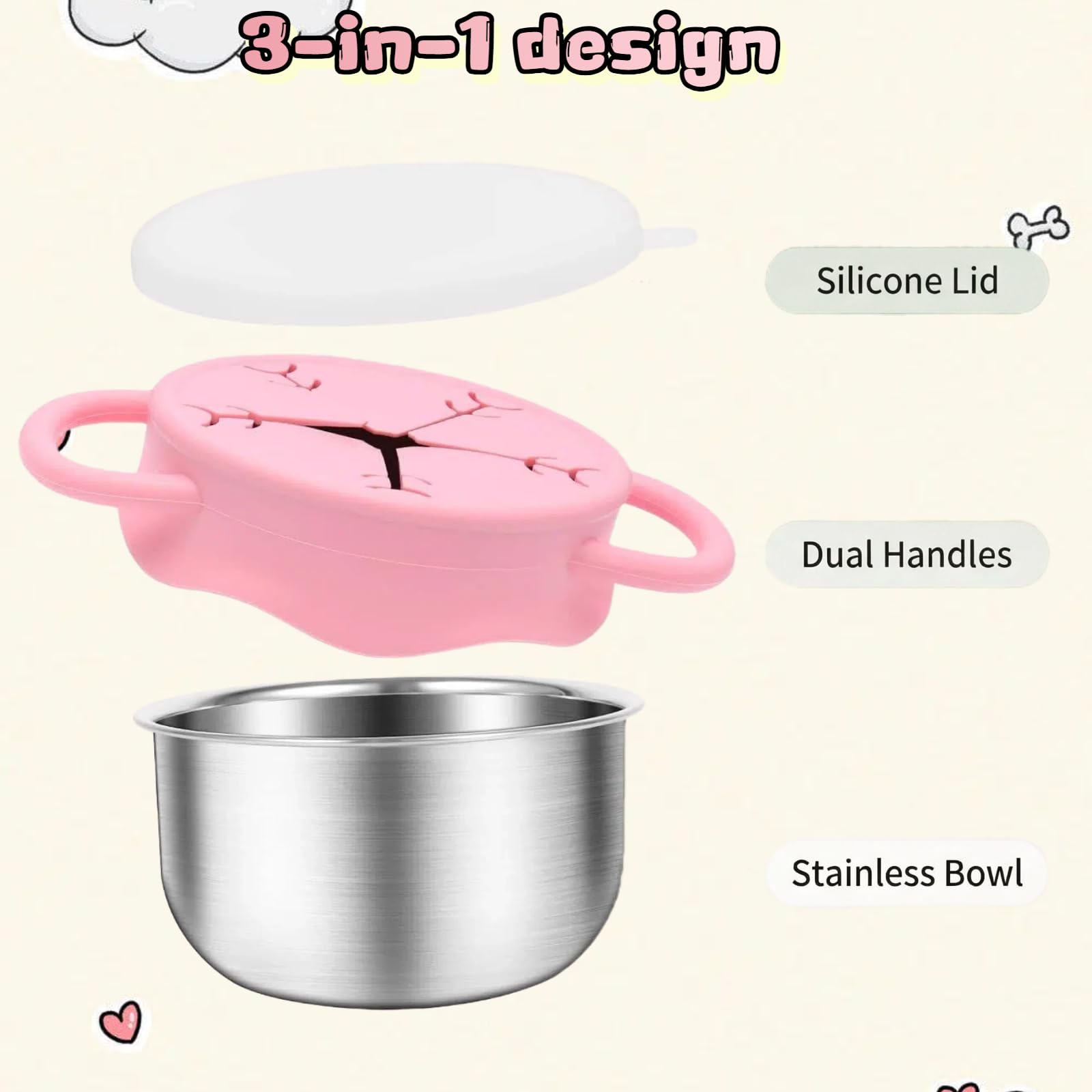 Bnrkmeb soft silicone top seals in freshness during snack time