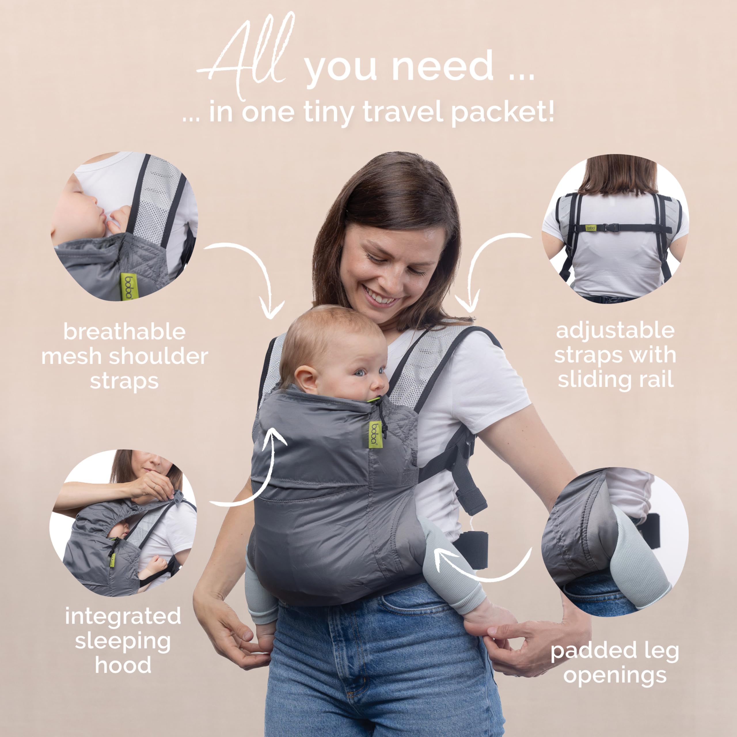Boba Air two carry positions illustrate versatility for families.