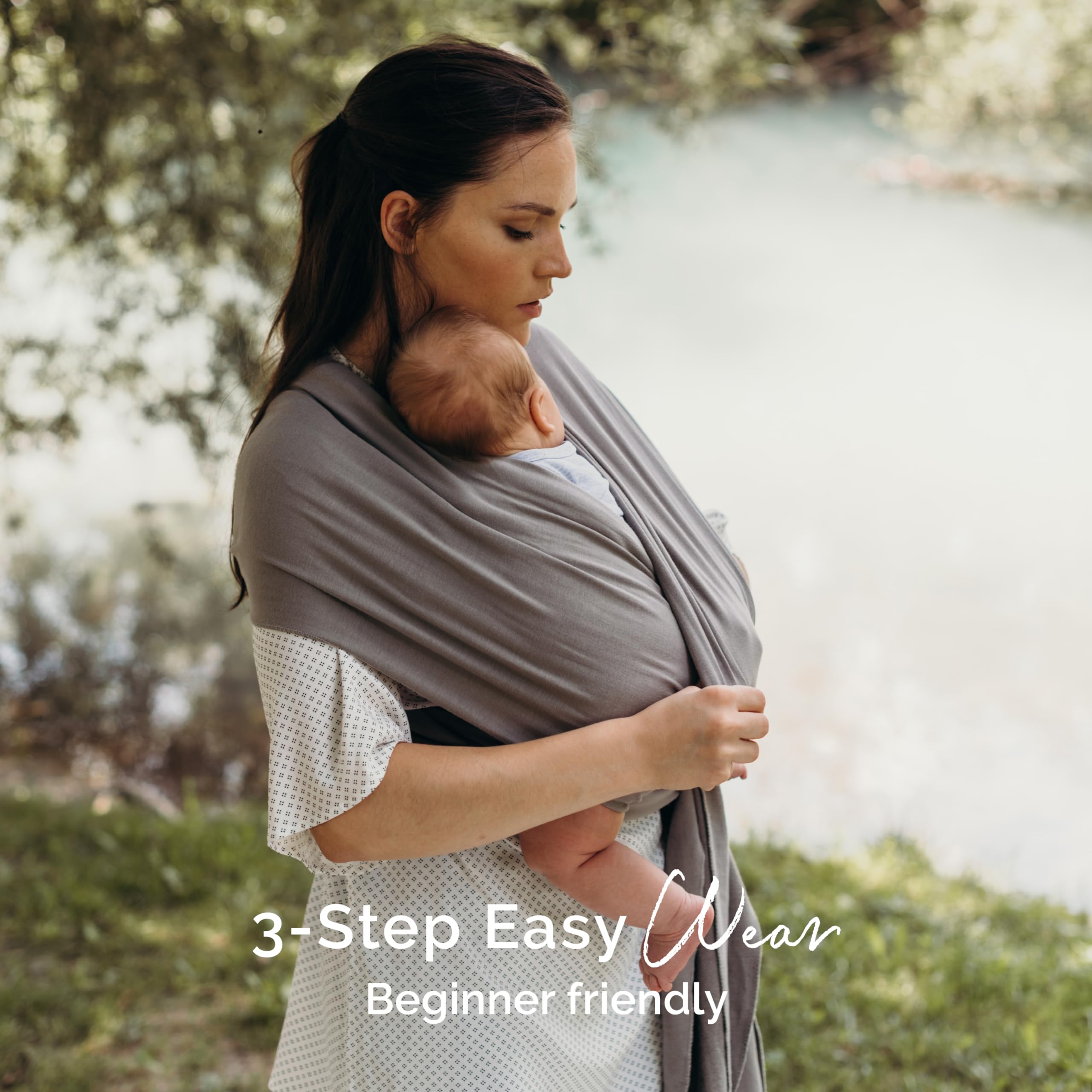 Boba Baby Wrap Grey supports 7–35 lbs for newborns.