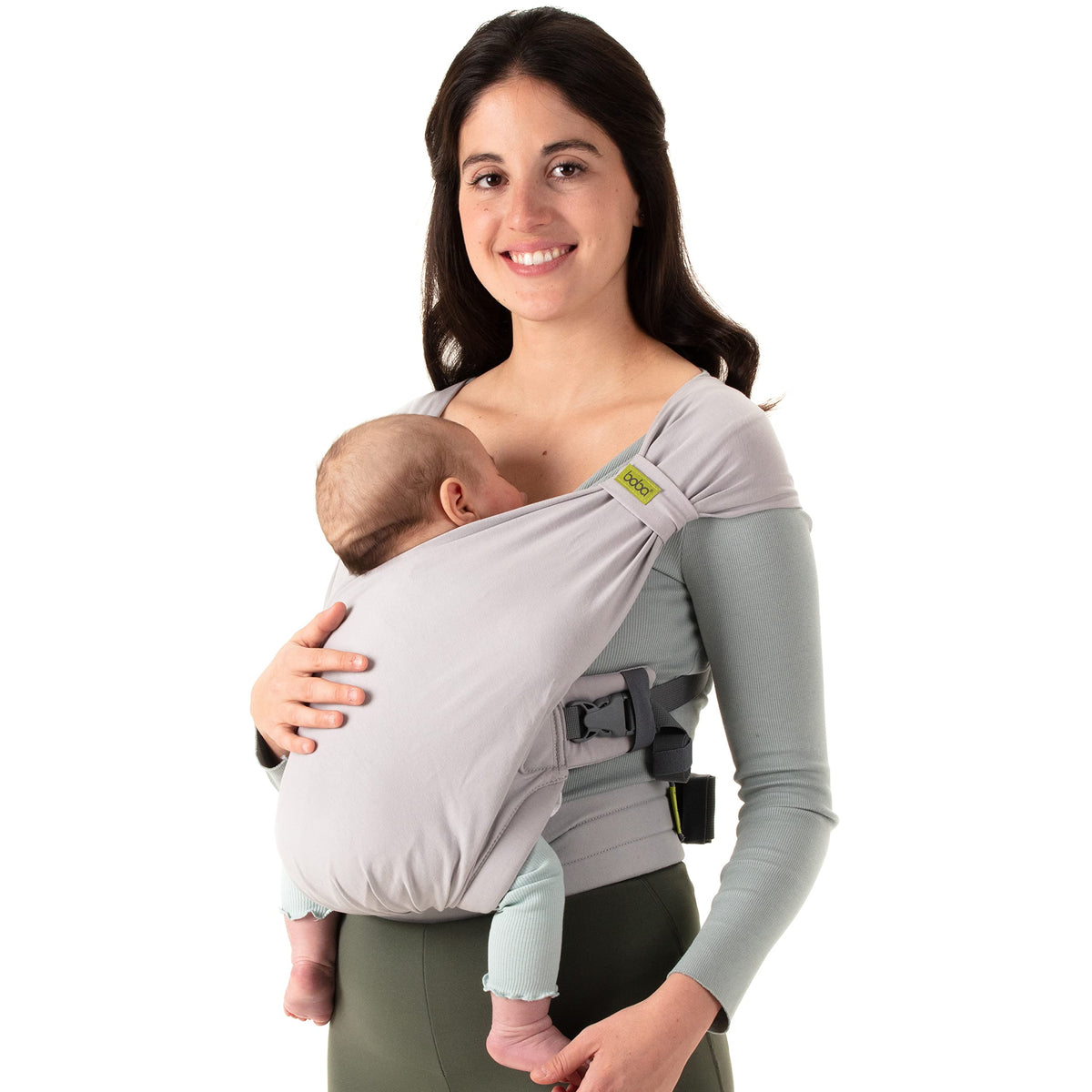 Boba Bliss carrier buckle closure enables quick, secure wearing on the go.