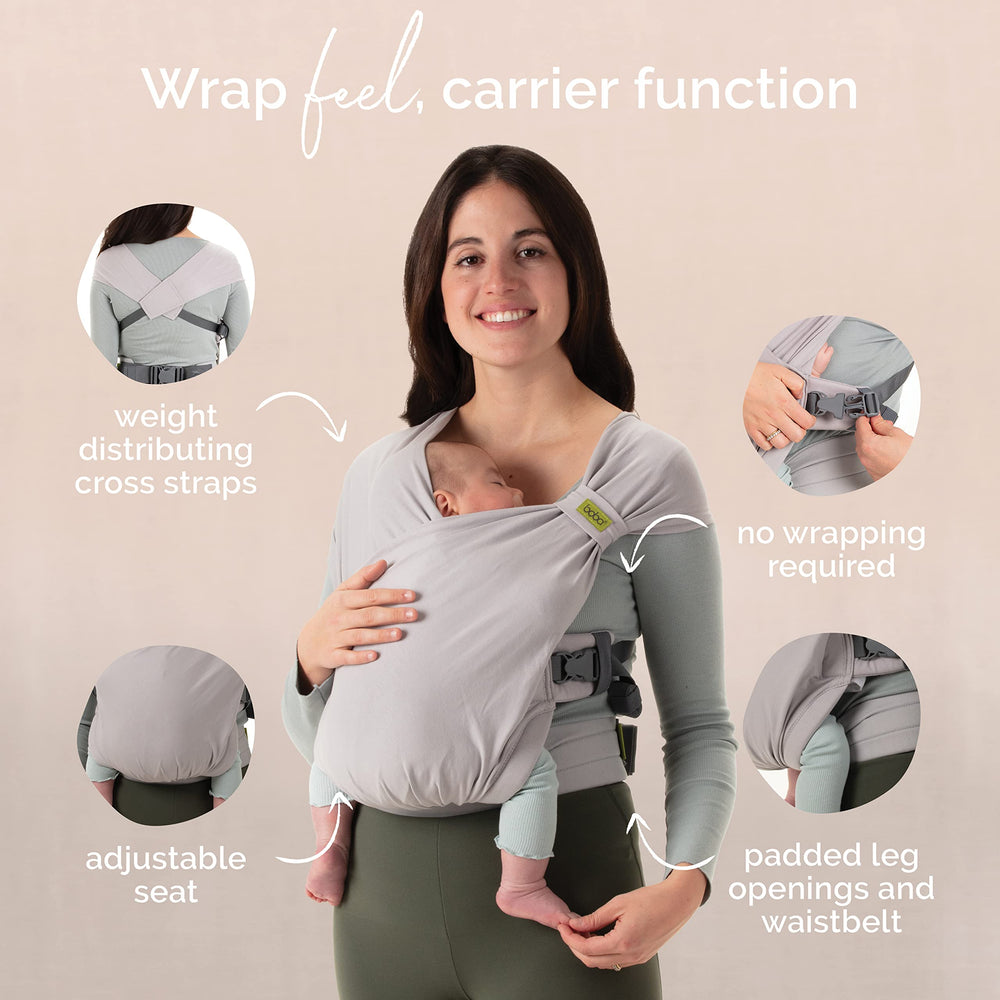 Boba Bliss gray fabric offers modern, everyday babywear style.