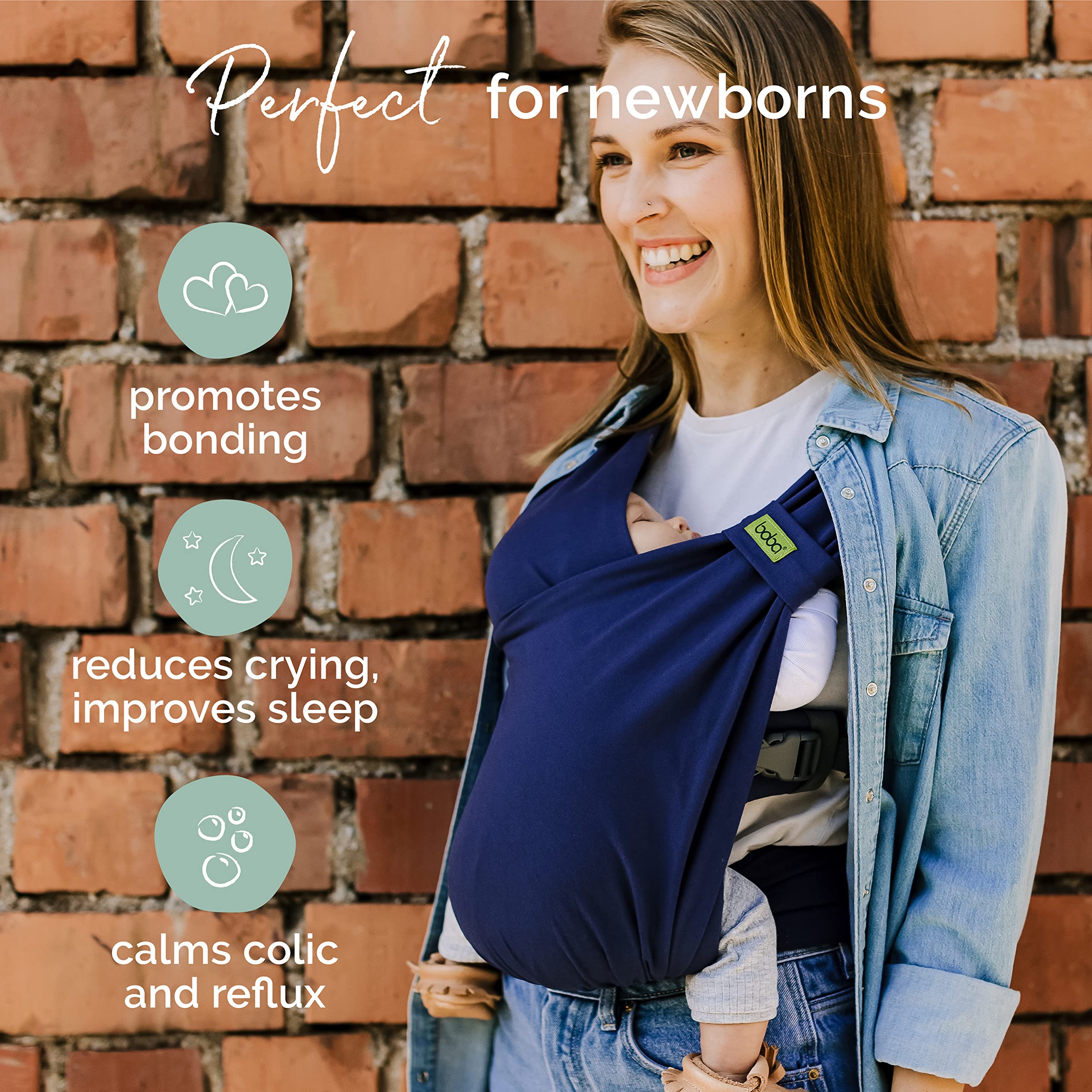 Boba Bliss hip-healthy seat supports comfortable baby positioning