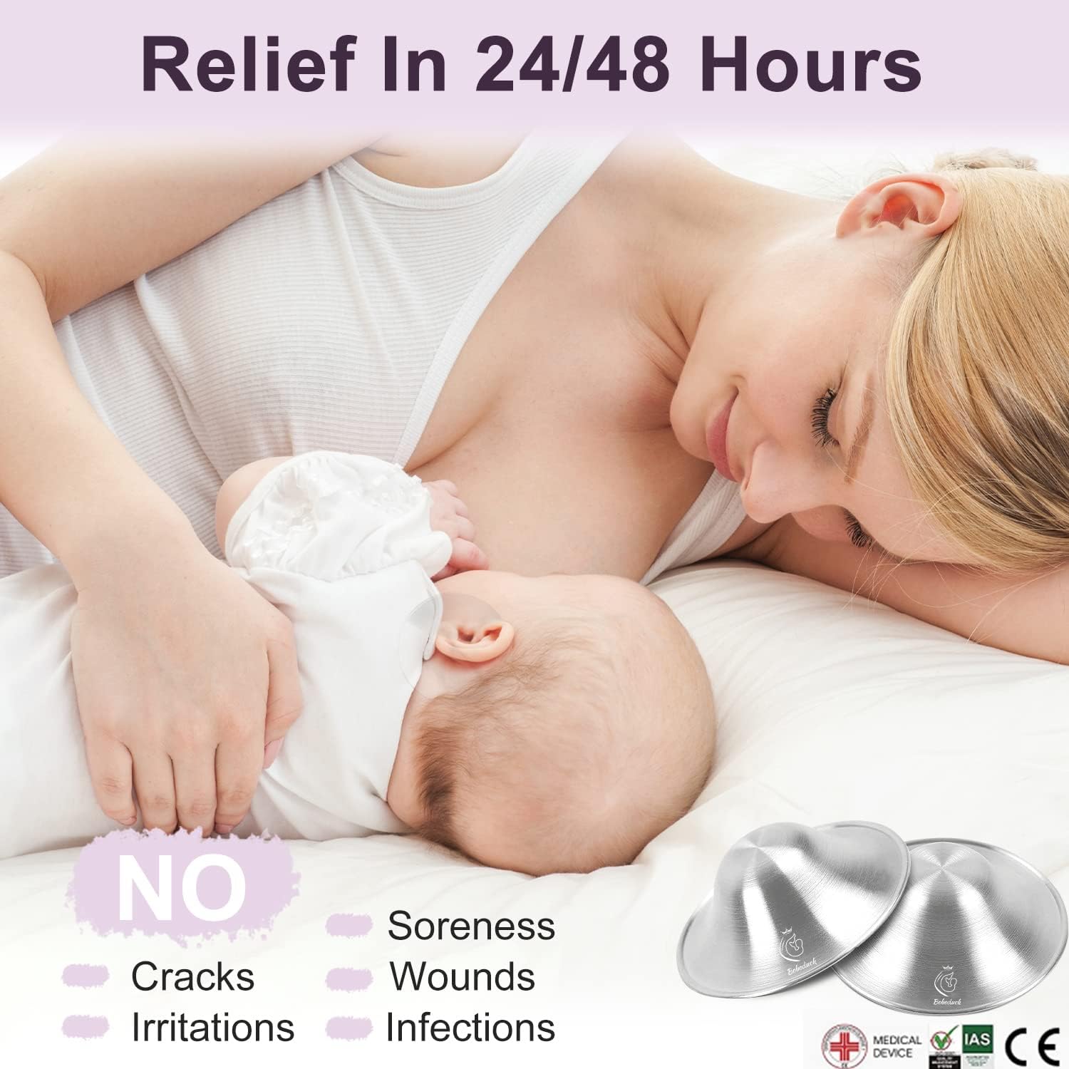 Boboduck 925 silver shield uses safe material to minimize friction during nursing