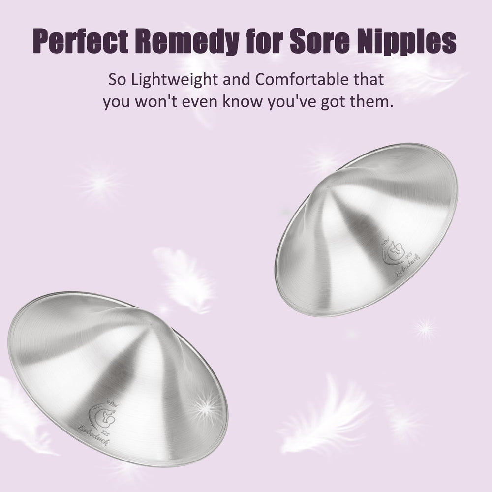 Boboduck Silver Nursing Cups ergonomic design adapts to curves.
