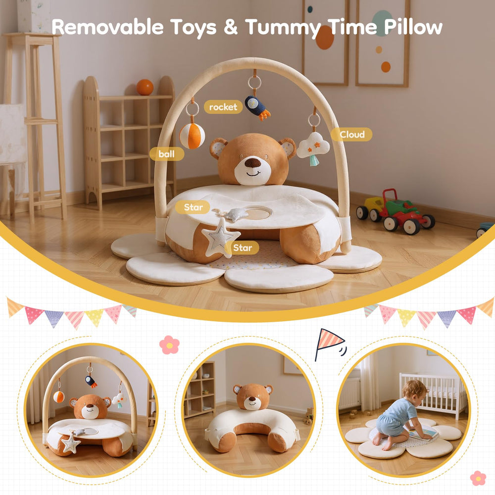 BOBPUL seat with secure backrest providing safe support during feeding and play