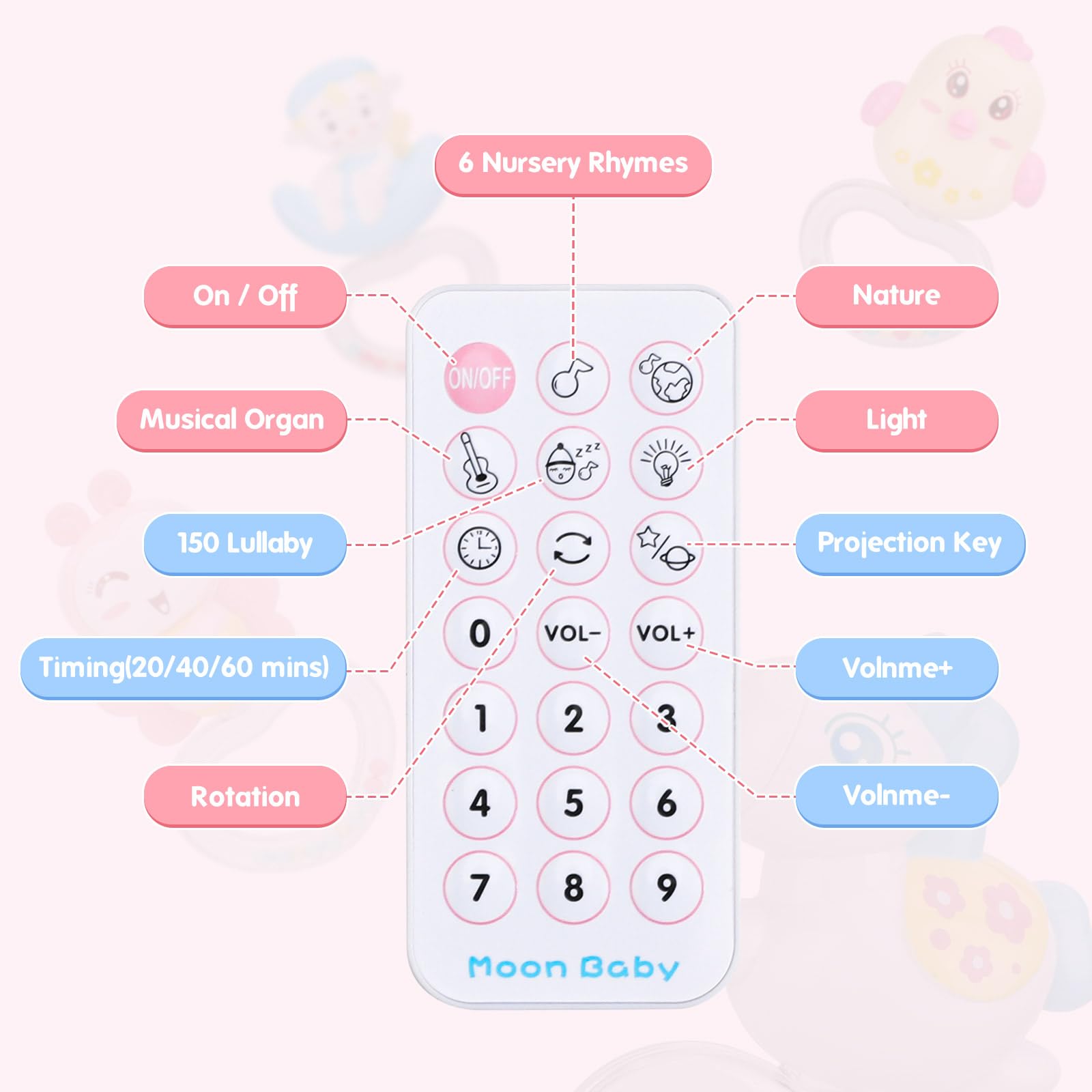 BOBXIN removable pendants used as small rattles for playtime