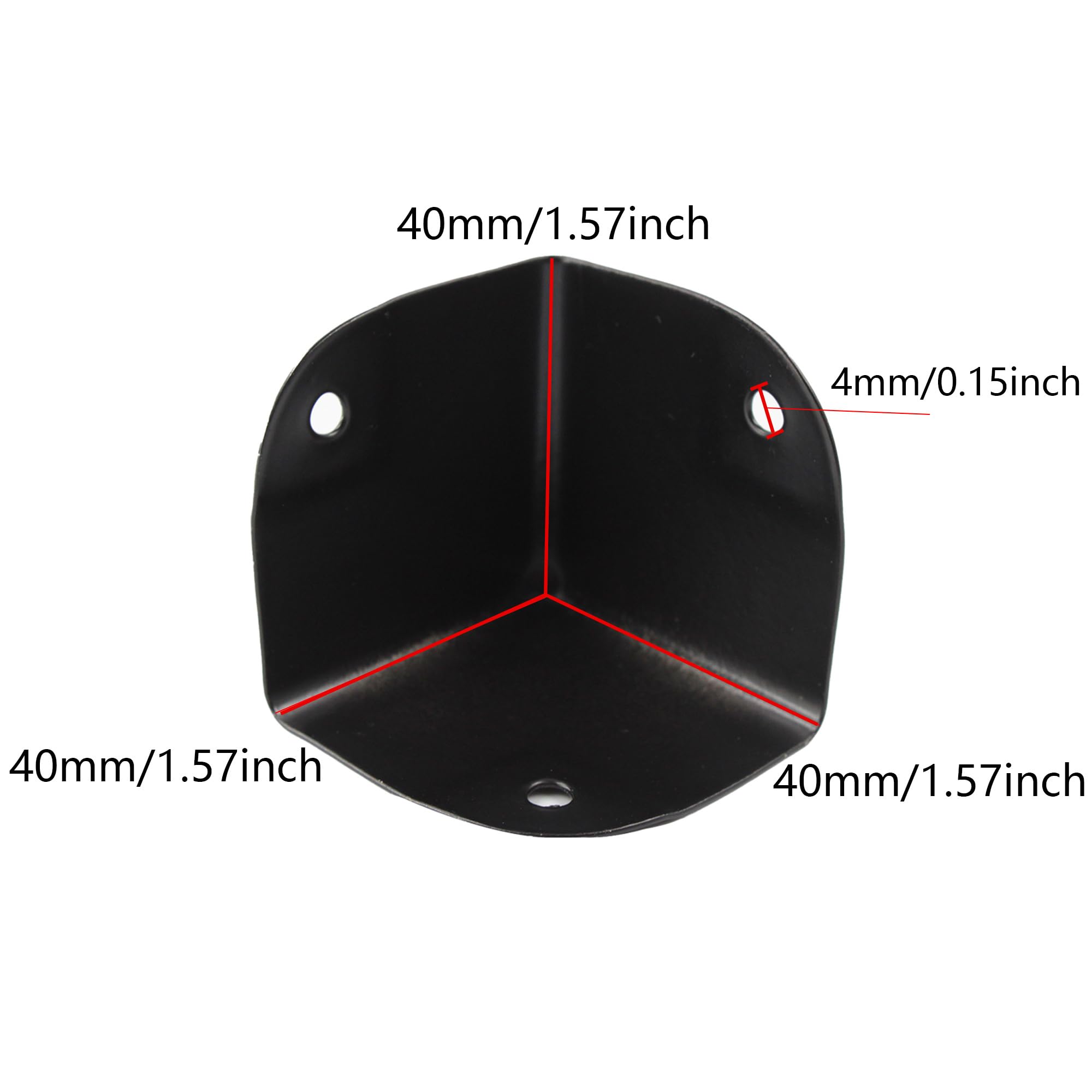 Bociloy metal corner protector 40mm black hole view shows mounting holes