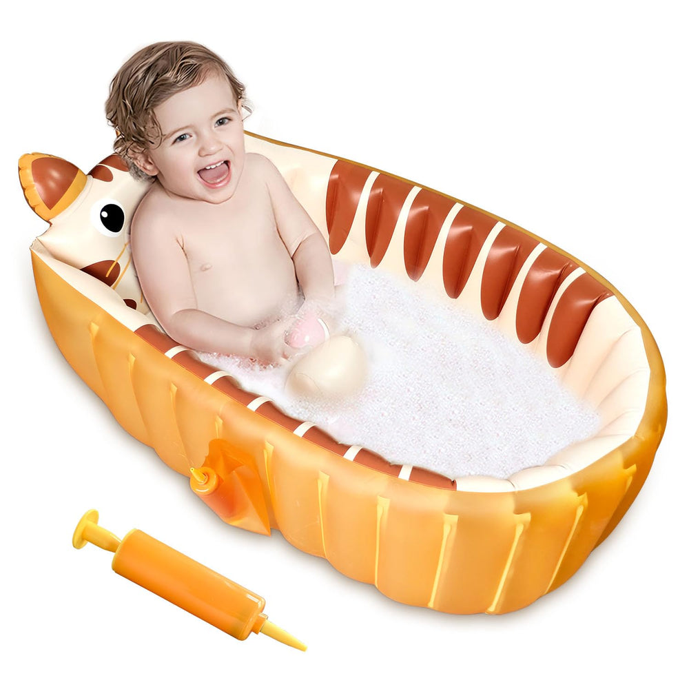 Boczif orange inflatable baby bathtub overview for safe bath time and space-saving use