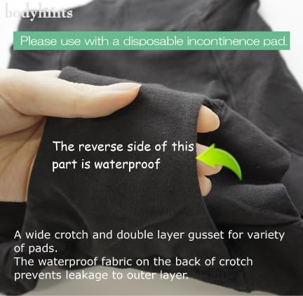 Bodyhints Supima underwear worn with disposable pad for discreet protection