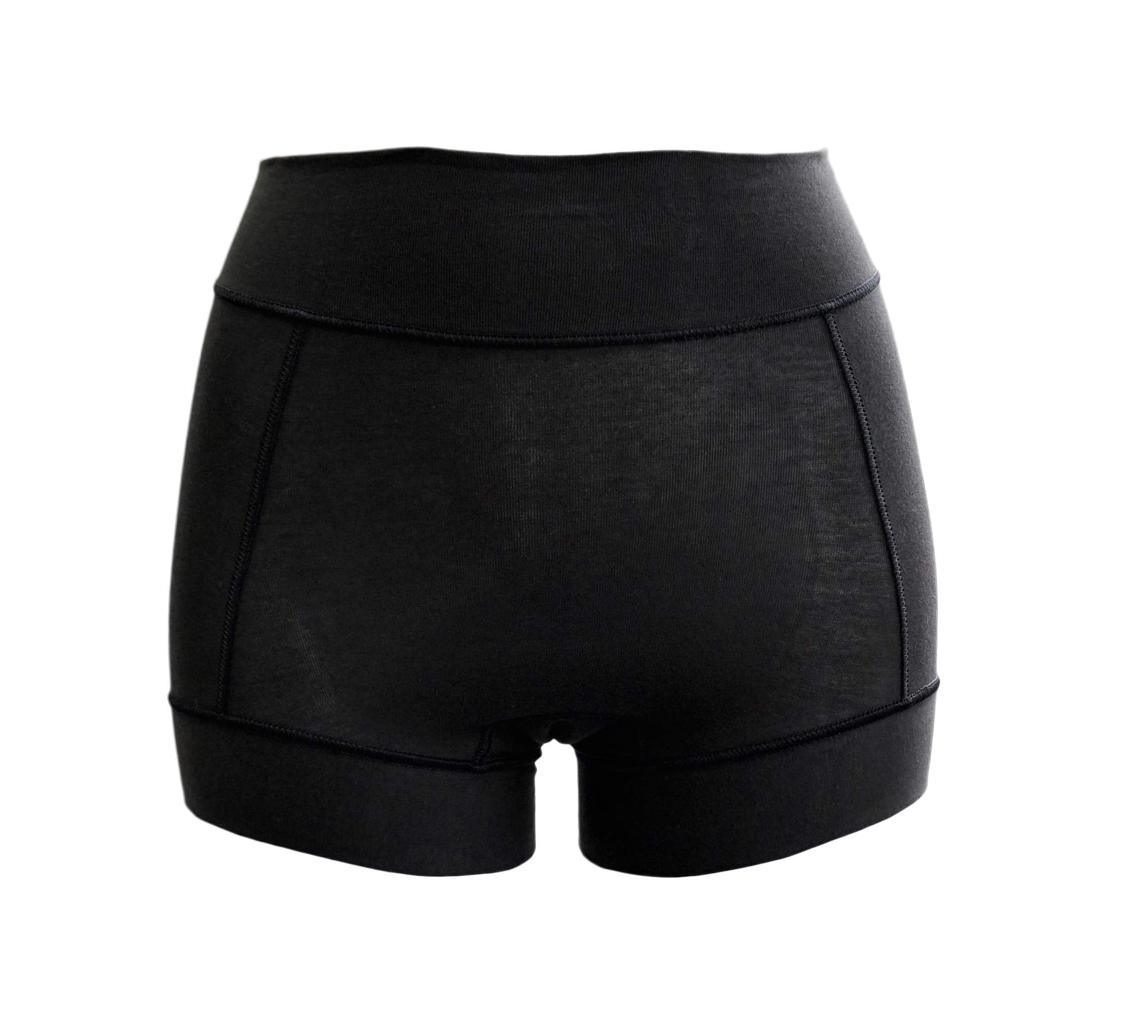 Bodyhints Supima cotton underwear white front view shows secure pad fixation and comfort