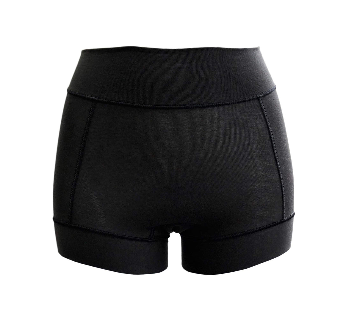 Bodyhints Supima cotton underwear white front view shows secure pad fixation and comfort