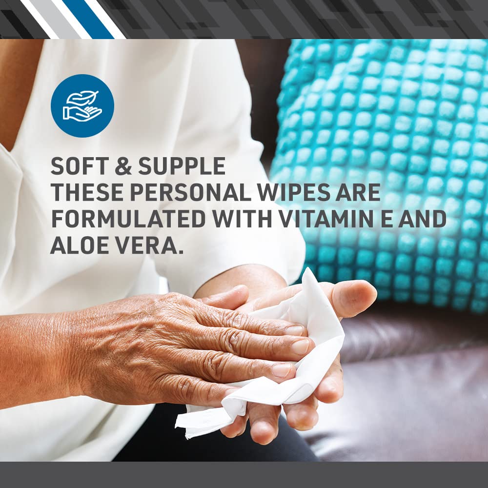 BodyMed wipes close-up highlighting hypoallergenic formula with aloe vera.