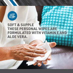 BodyMed wipes close-up highlighting hypoallergenic formula with aloe vera.