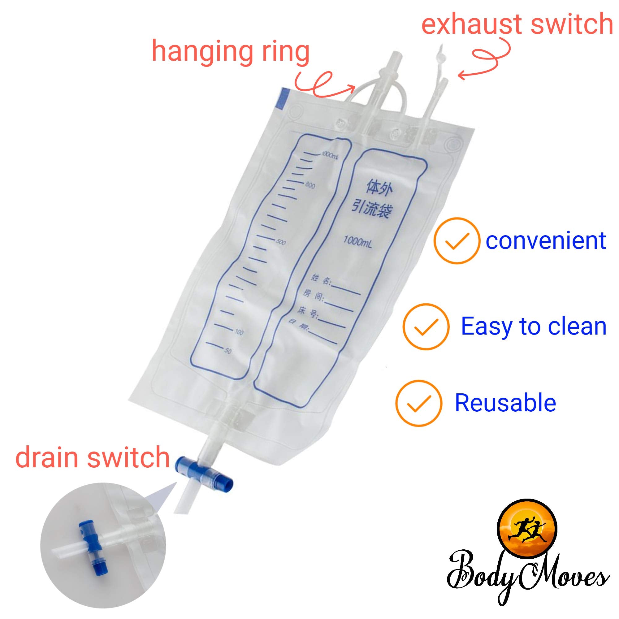 BodyMoves pee bag holder back view, discreet under clothing
