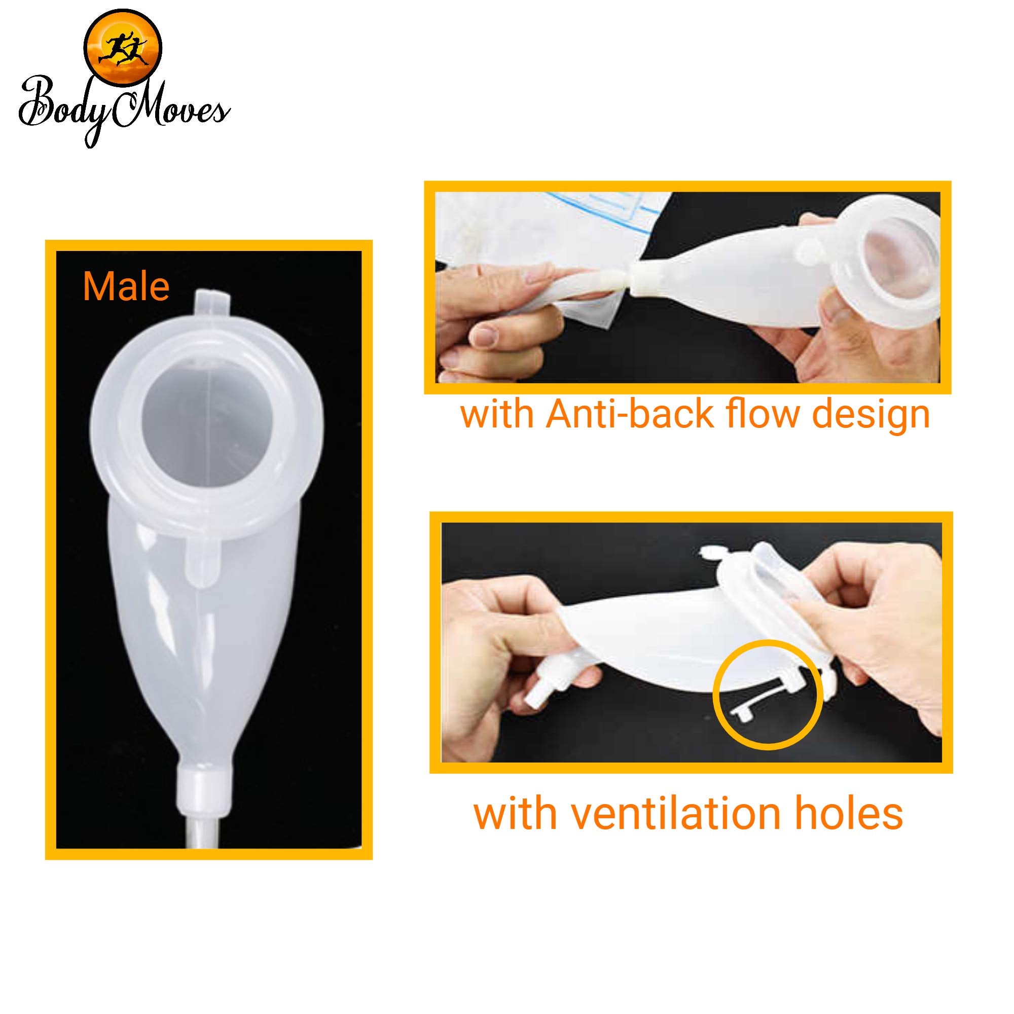 BodyMoves urinal bag 2000ml right, spill-free performance