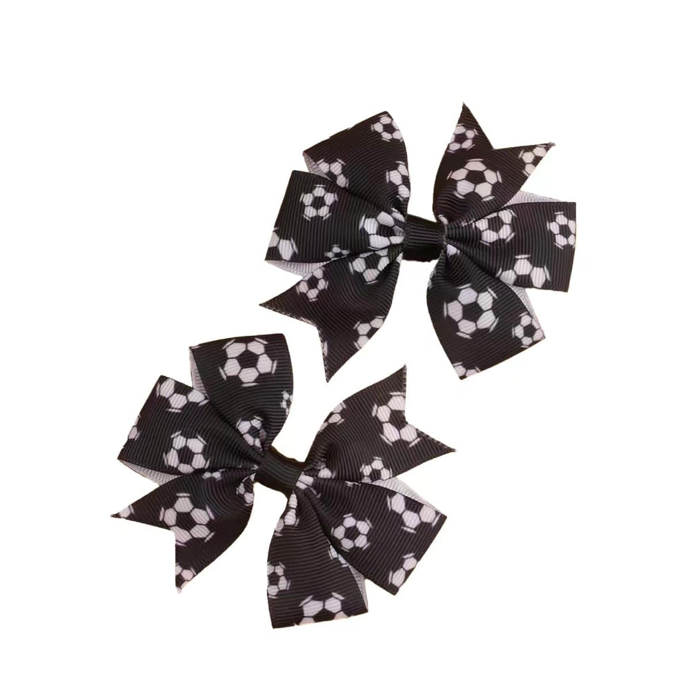BOENBE LOVED 3Inch baseball bow adds playful school-day flair.