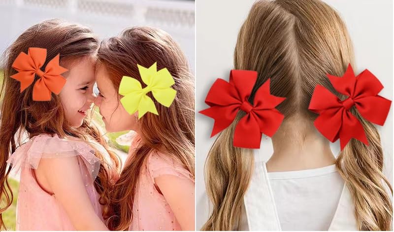 Boenbe Loved alligator clip hair bow in black, secure grip during play.