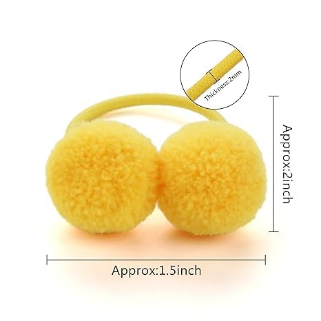 BOENBE LOVED fluffy red pom ball bands brighten toddlers' daily hairstyles