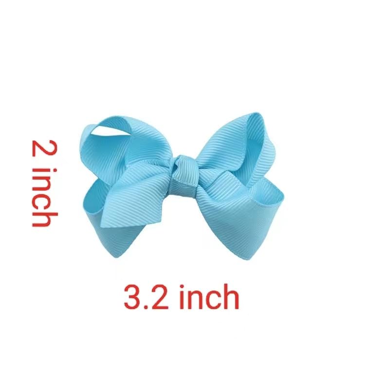 Boenbe Loved dark blue grosgrain ribbon bow in a pair set, versatile for outfits.