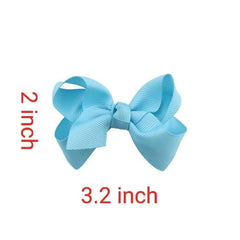 Boenbe Loved dark blue grosgrain ribbon bow in a pair set, versatile for outfits.