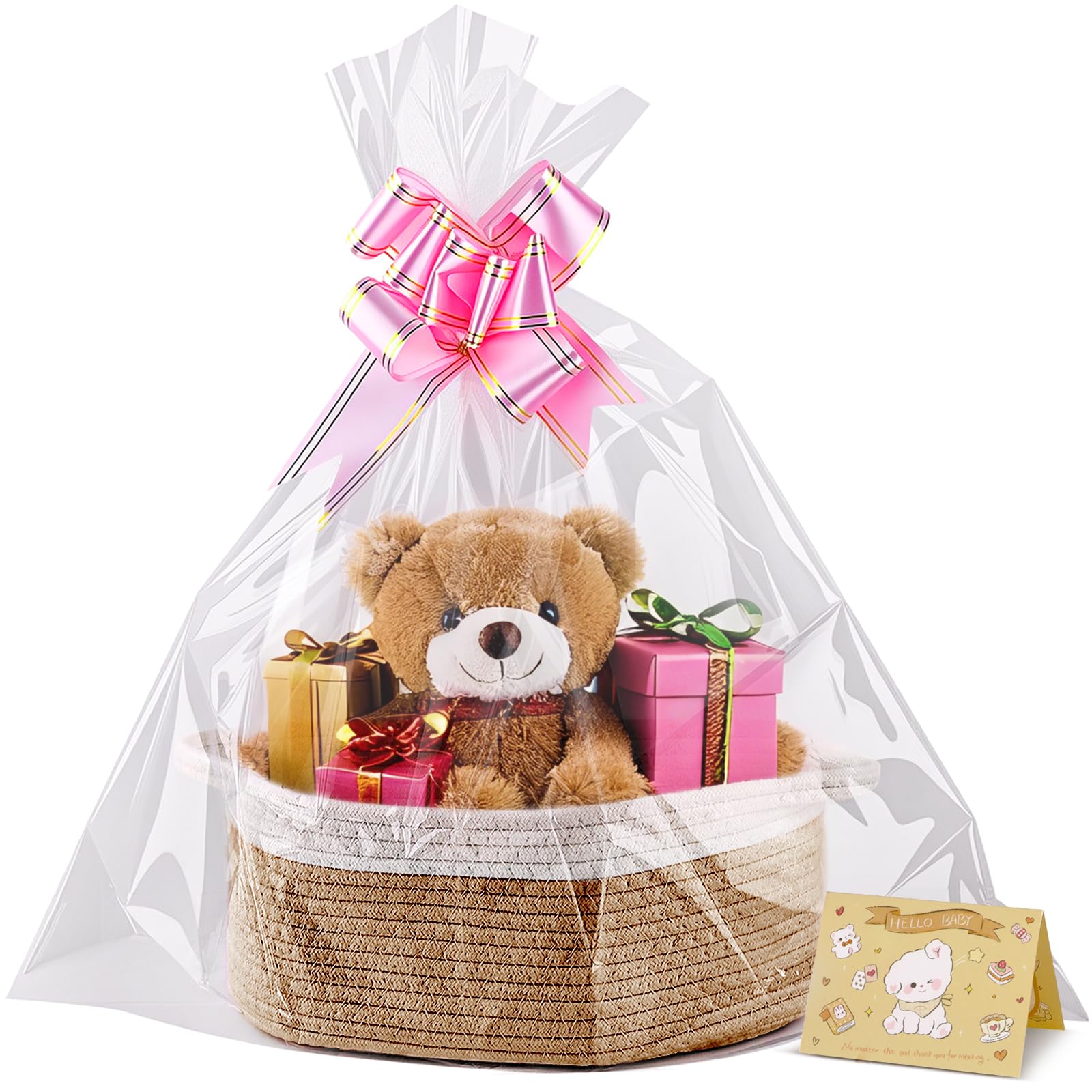 Boensi small woven basket with gift bag and ribbon for gifting occasions