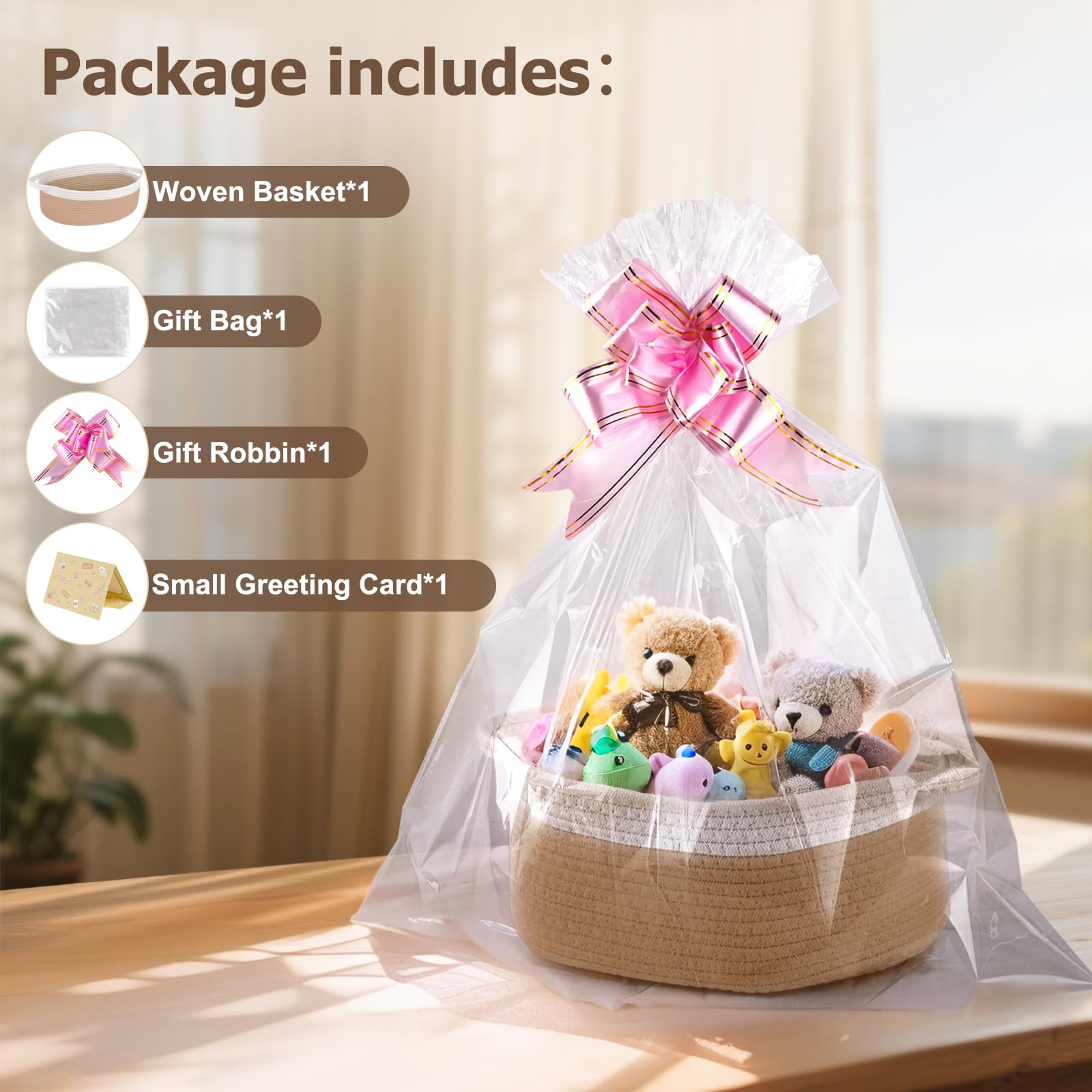 Boensi small woven basket used for nursery storage and organization
