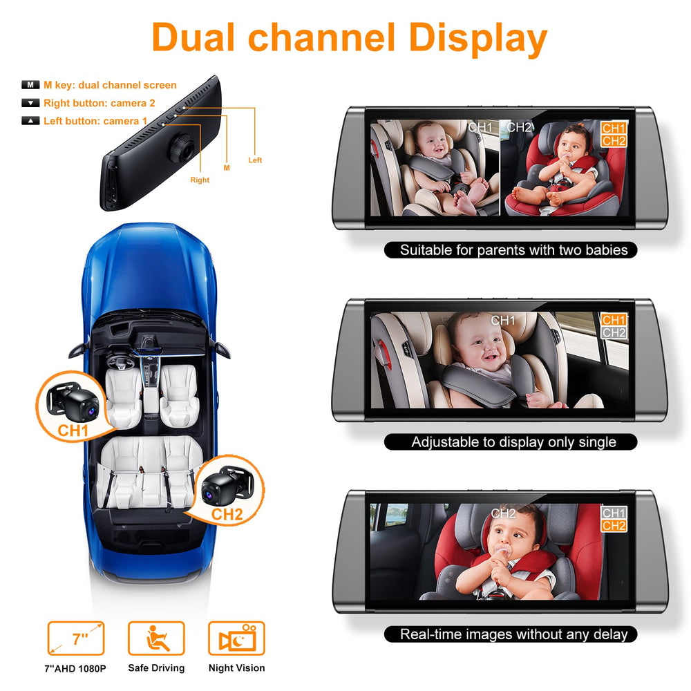 BOEYOS 7-inch ultra-wide display for a broad backseat perspective.