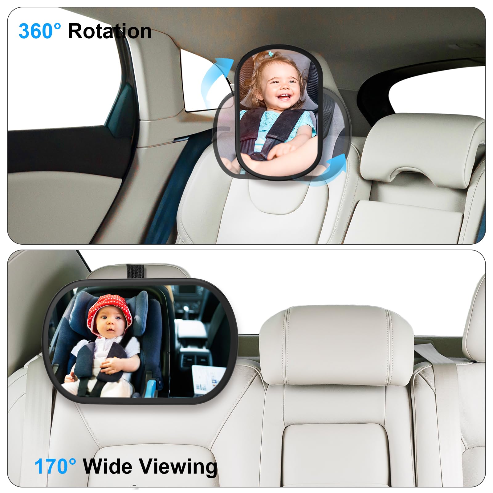 BOEYOS anti-glare design reduces sun glare for baby comfort