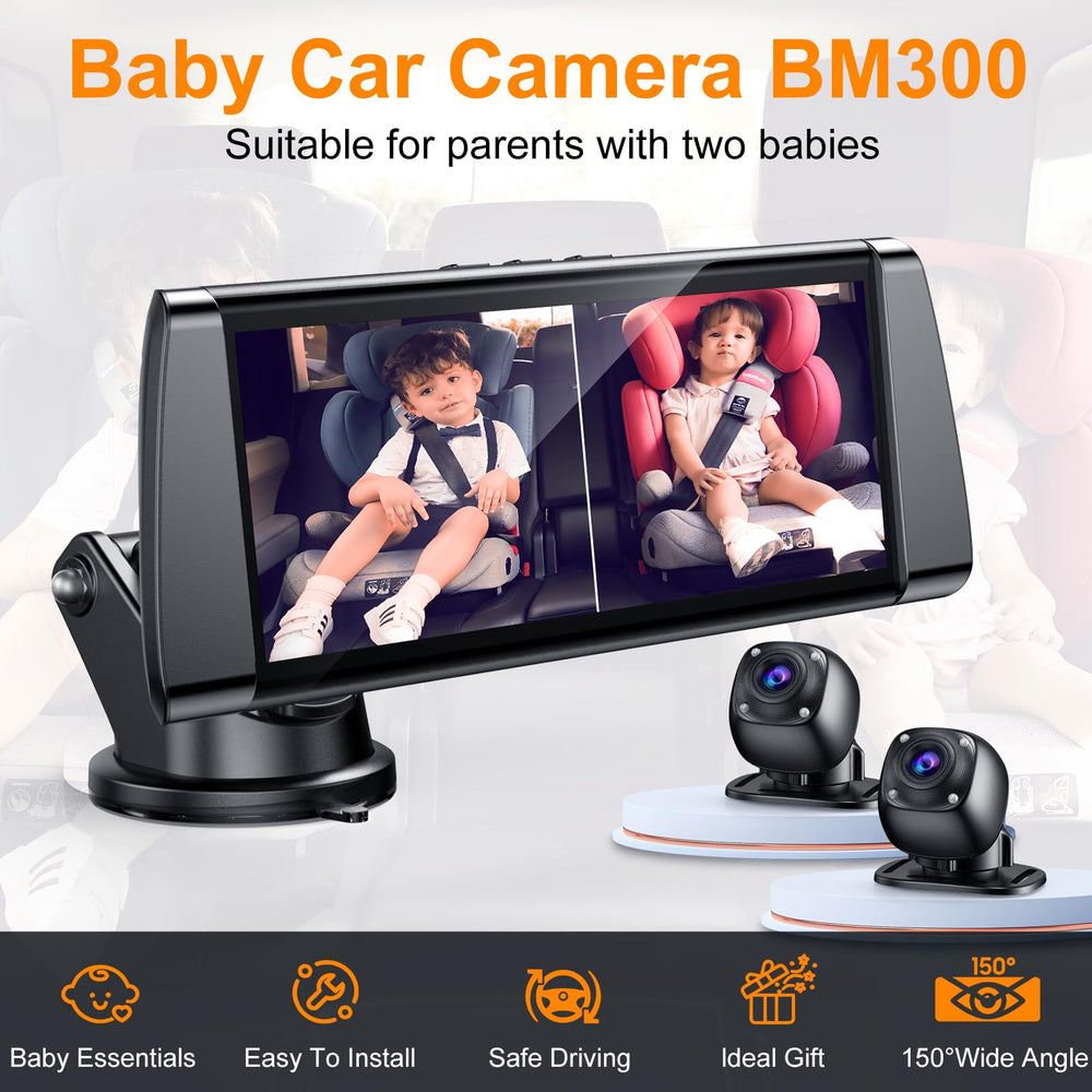 BOEYOS dual cameras provide a backseat view of both children.