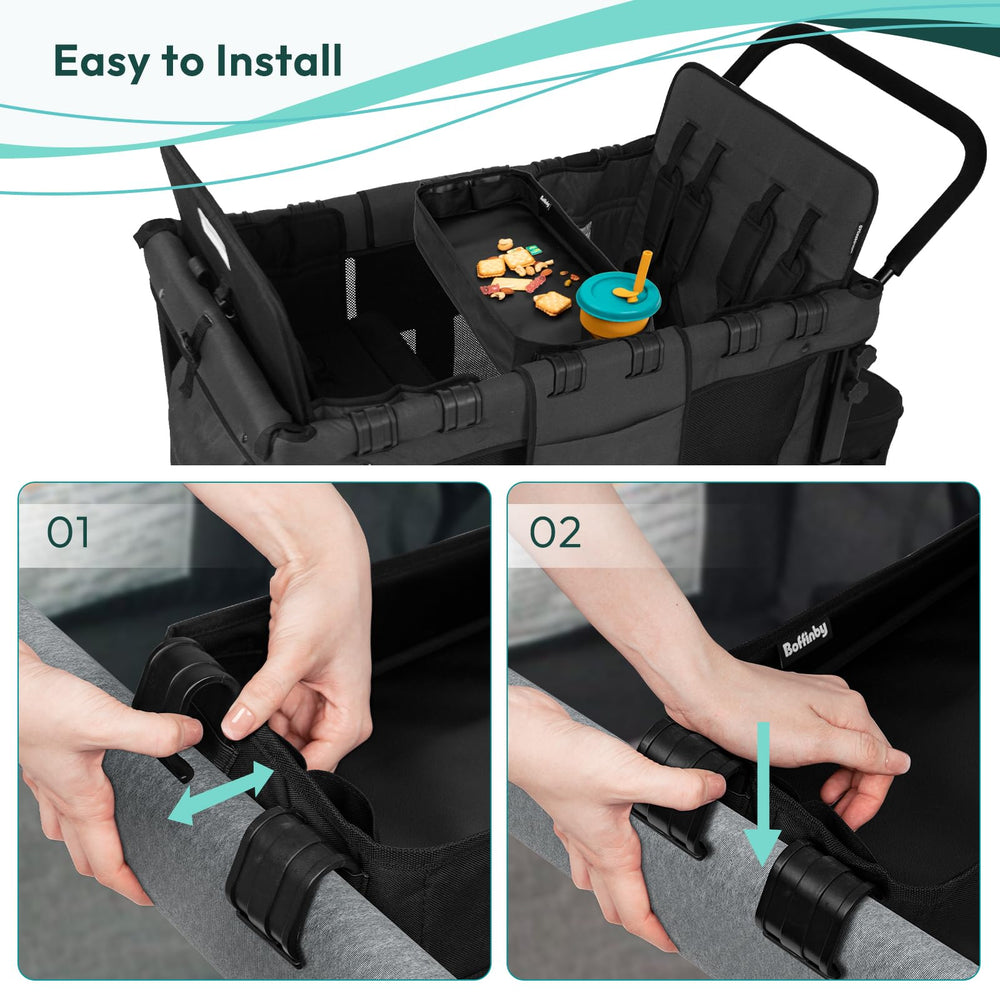 Boffinby kid-friendly tray used for play and snacks on the go.