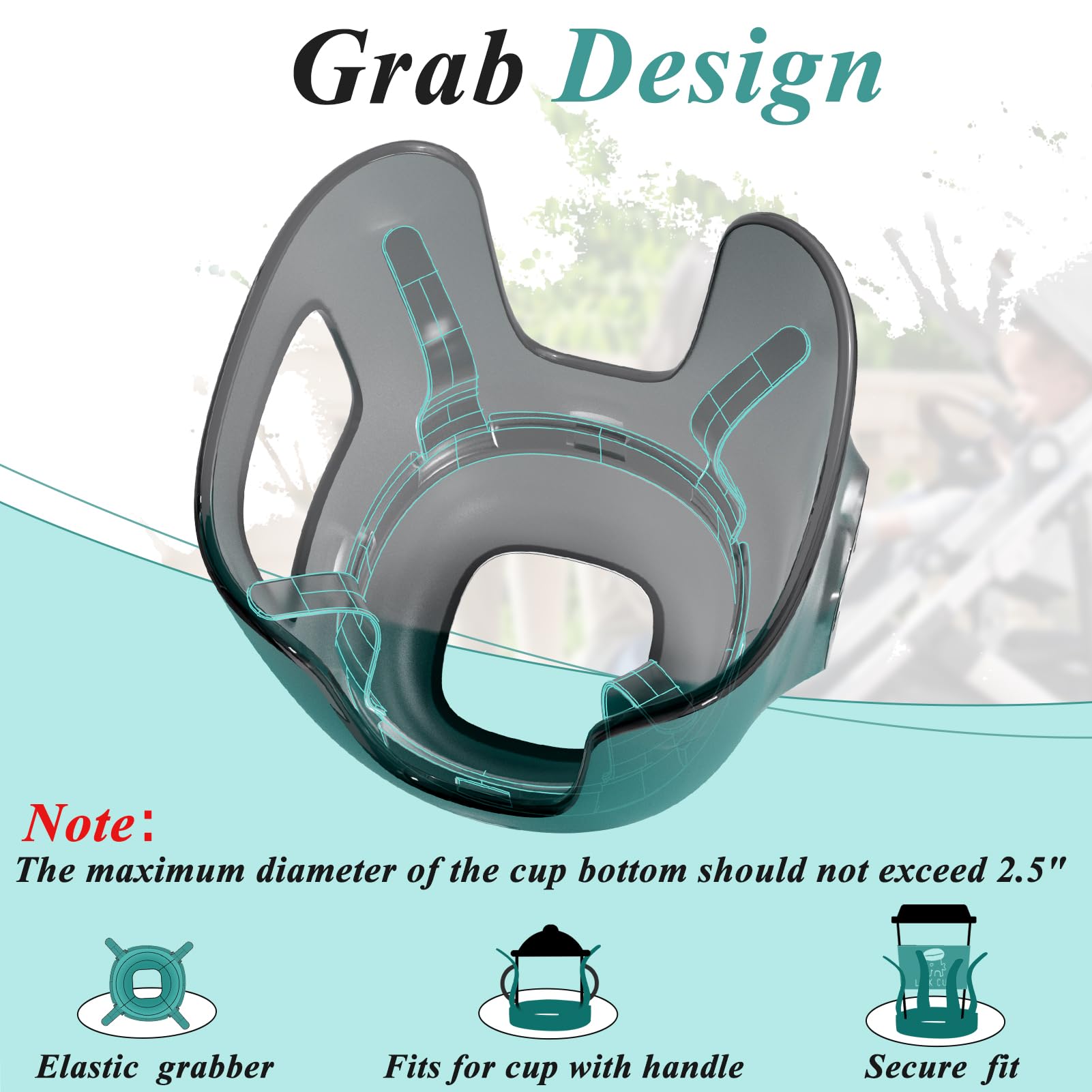 Boffinby cup holder folds with the stroller for seamless storage
