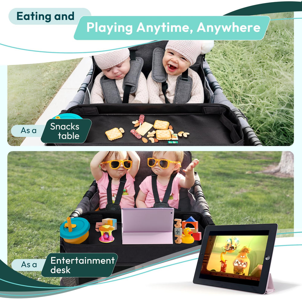 Boffinby tray showing tablet and toy storage space.