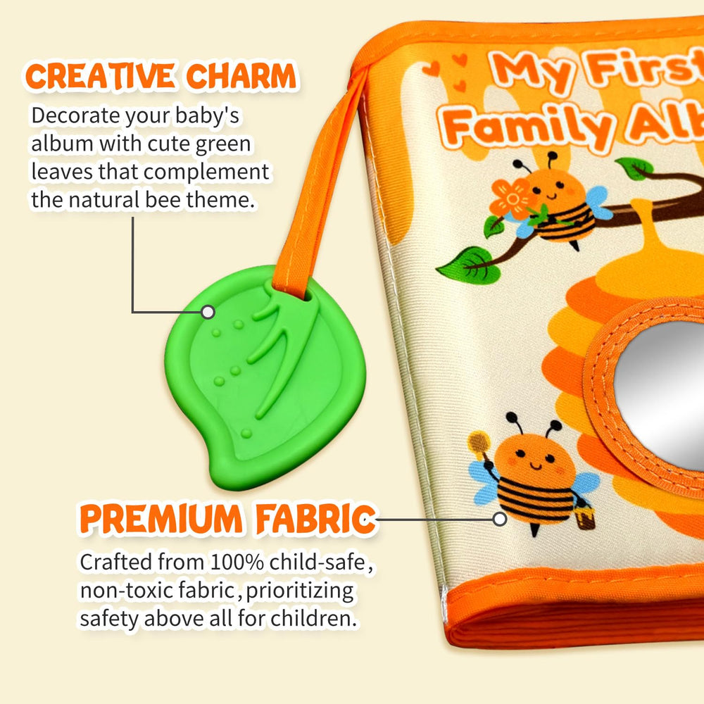 Soft fabric cover offers baby-friendly tactile feel.