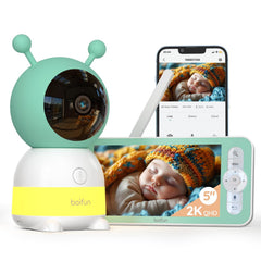 BOIFUN 2K baby monitor camera delivers clear day and night viewing.