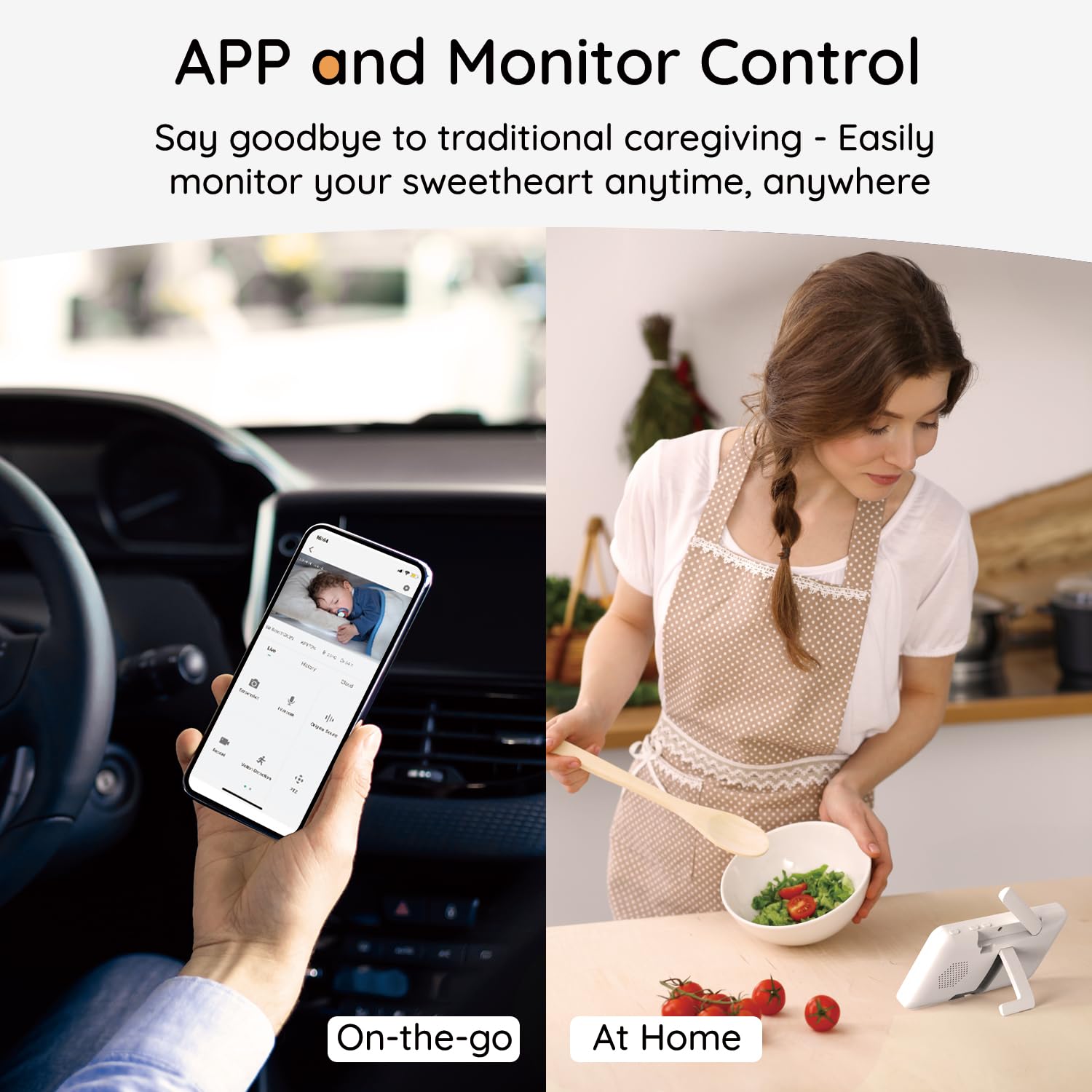 BOIFUN 360-degree coverage with motion detection follows baby's movements