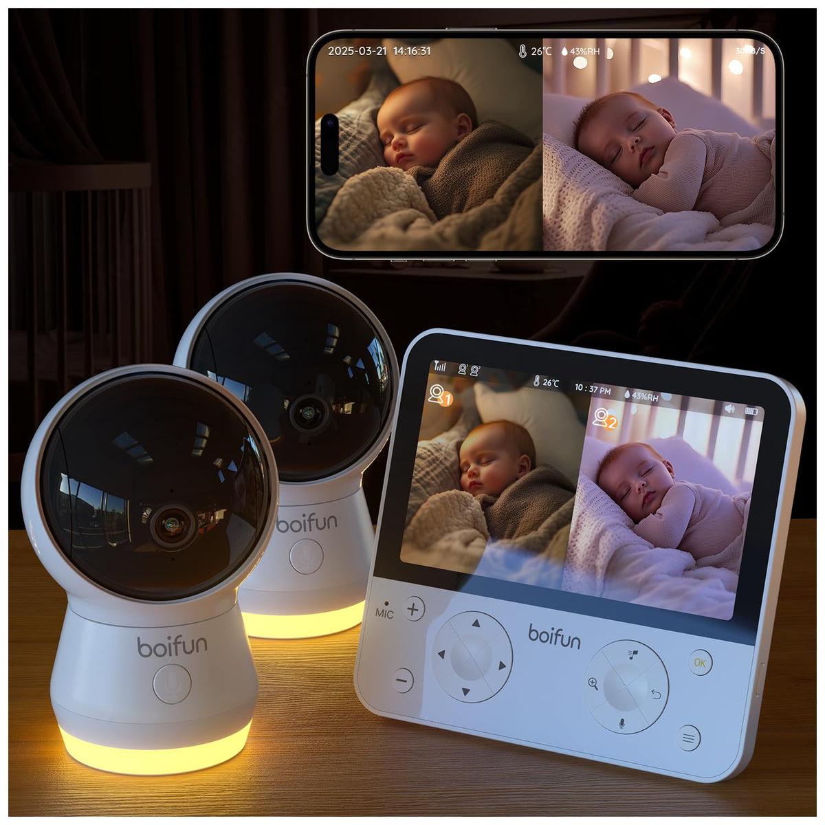 BOIFUN five-and-a-half-inch display with split screen for twins