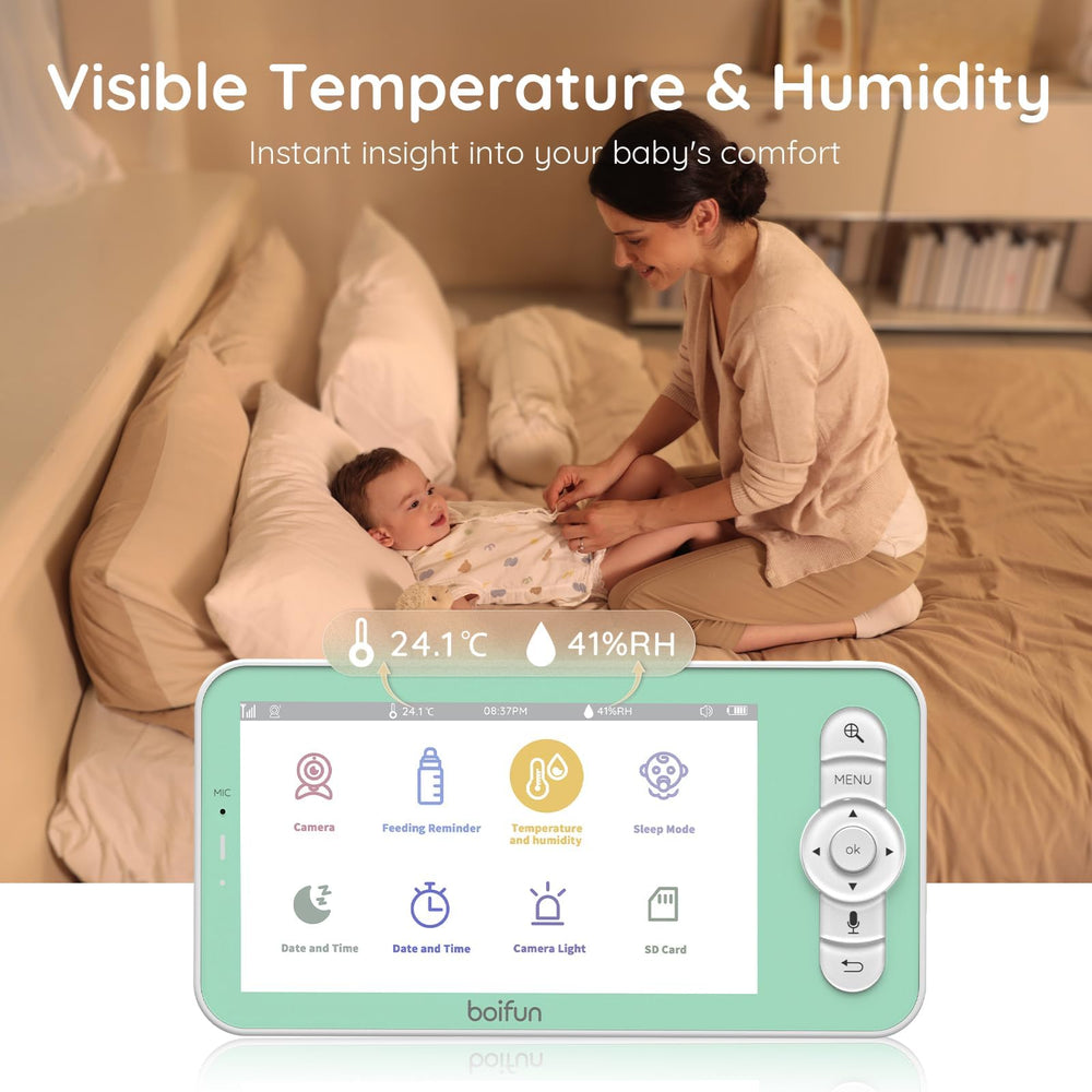 Boifun humidity and temperature updates help you monitor nursery conditions.
