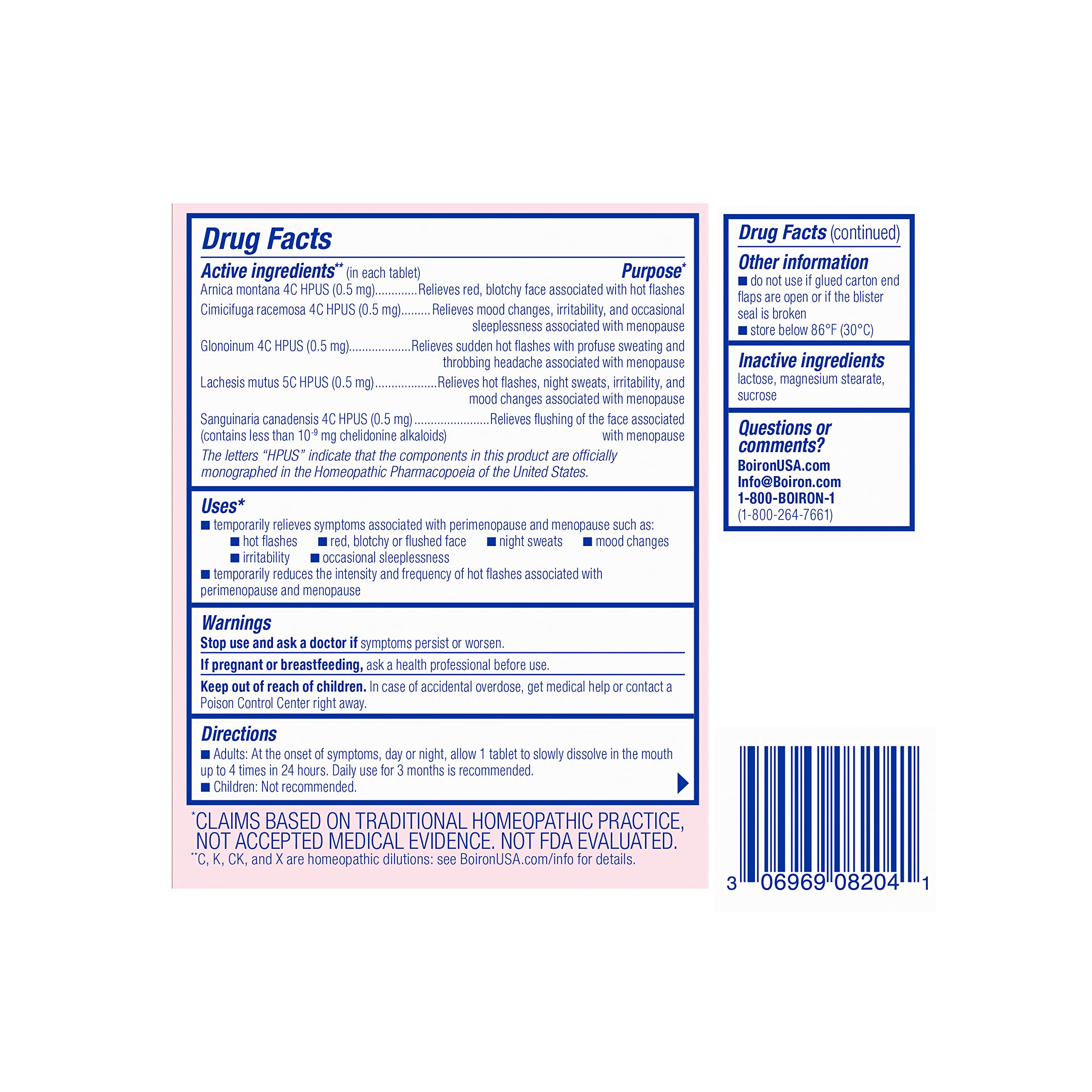 Plant-based active ingredients concept for Cyclease Menopause highlighted.