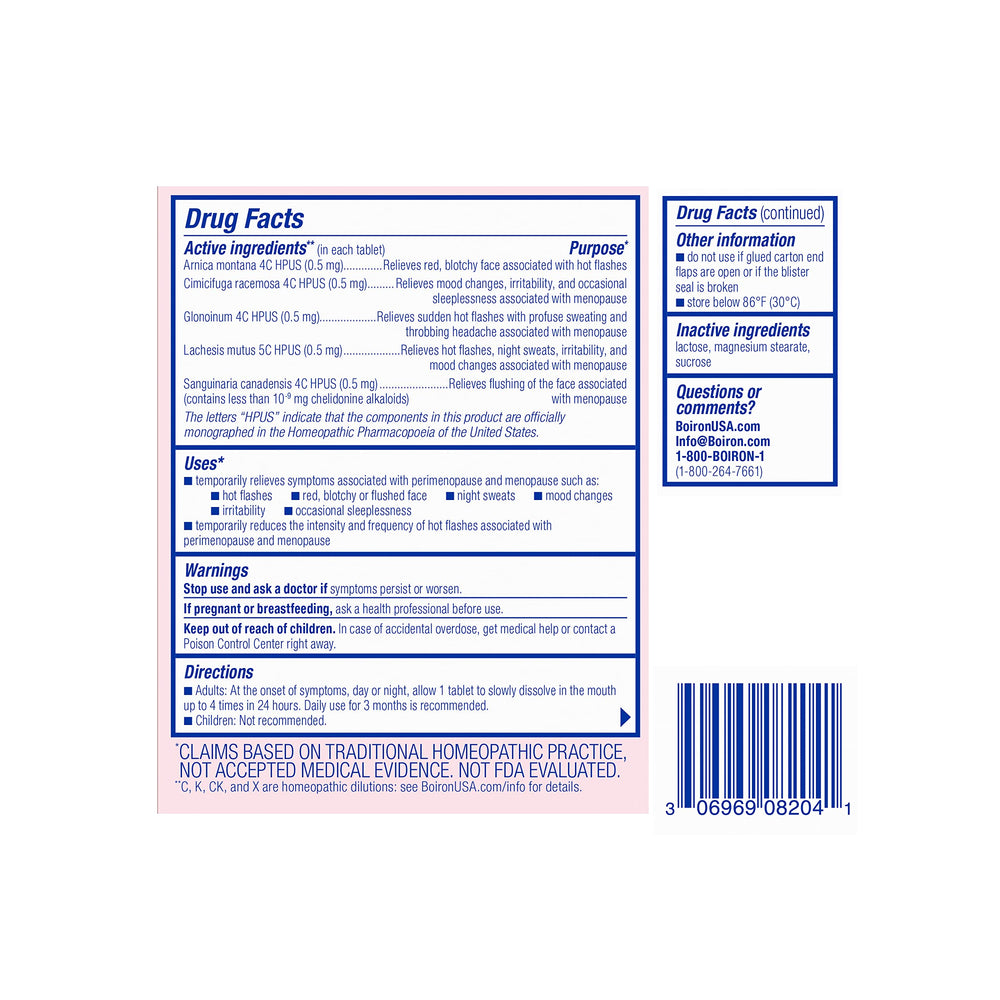 Plant-based active ingredients concept for Cyclease Menopause highlighted.