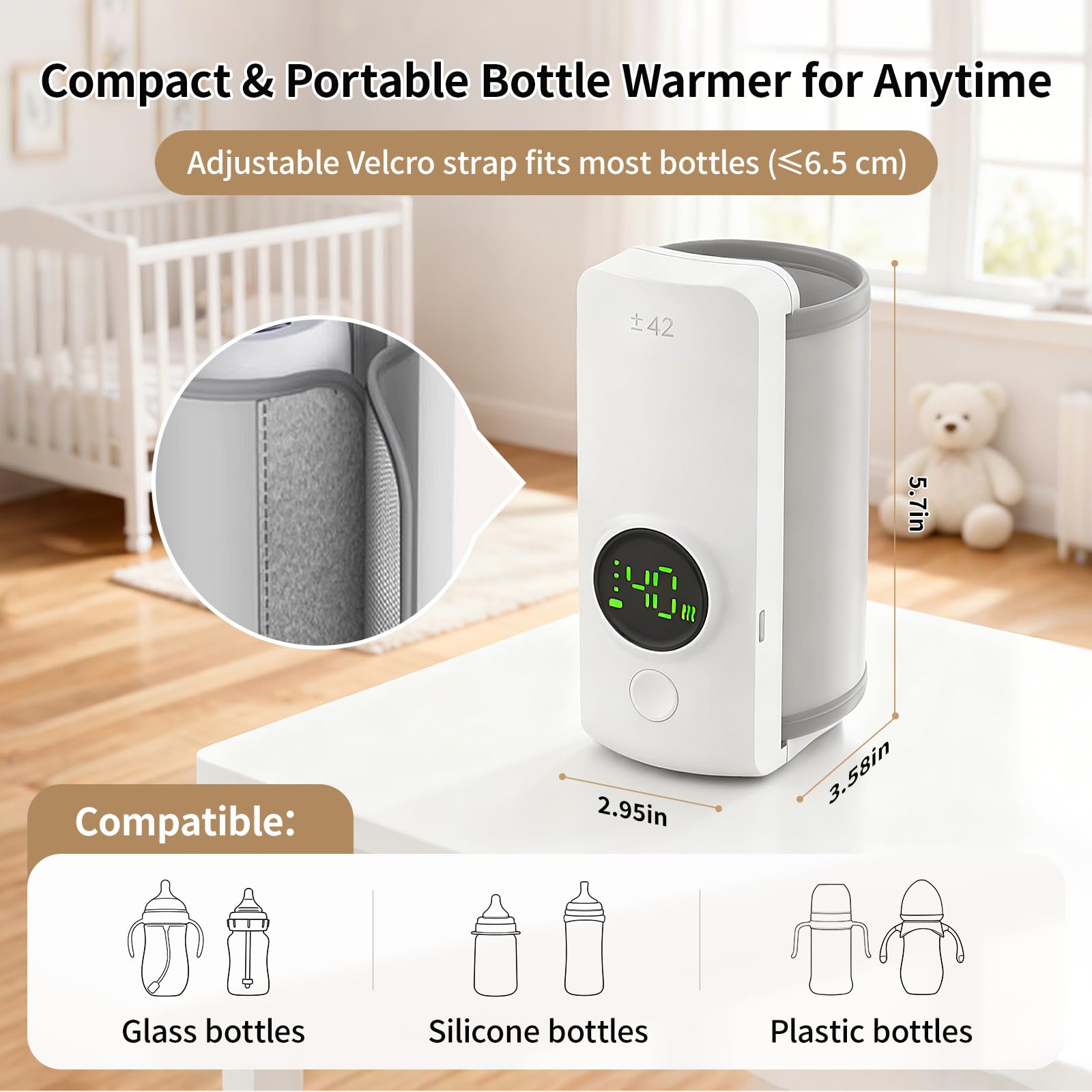 BOKASM battery powered warmer base with 6000mAh battery for extended travel